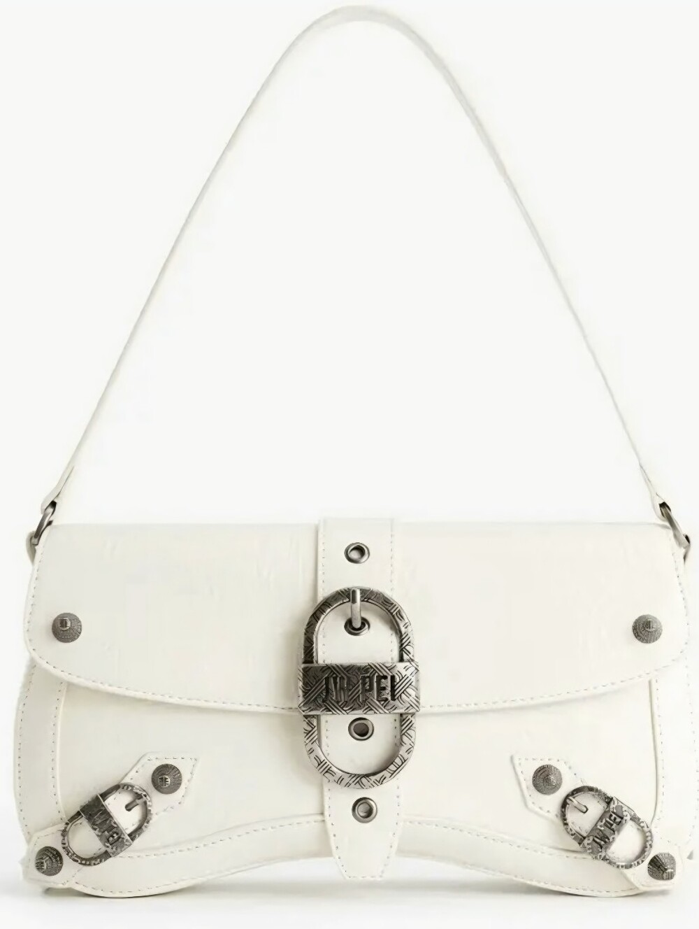 JW PEI Sia Crushed Shoulder Bag in off-white vegan leather